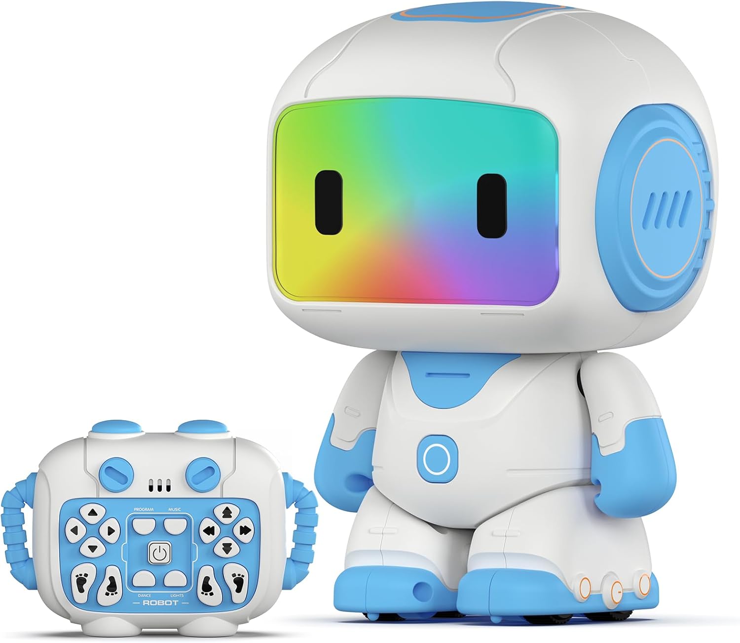 GILOBABY Programmable RC Robot Toy for Boys, Rechargeable STEM Astronaut w/LED Face, Voice Recording, Dancing, Remote Jetpack, Gift for 4 5 6 7 8 Year Old Kids（Blue）