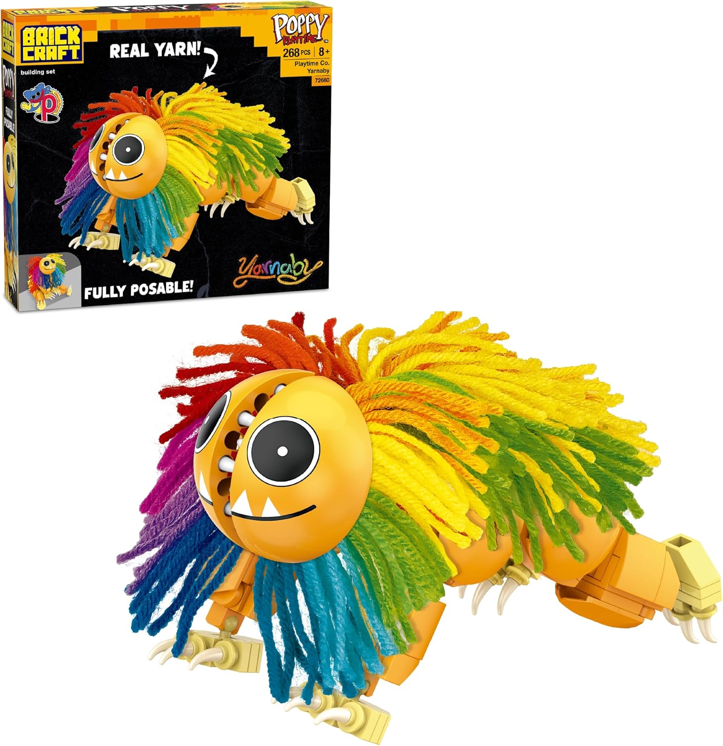 Brickcraft Poppy Playtime Dogday Smiling Critters Building Set, 170 Piece Posable Orange Dog Figure with Sun Medallion, Collectible Indie Horror Game Building Toys Gift for Boys & Girls Ages 8 and Up